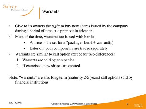 warrants are similar to traded options except